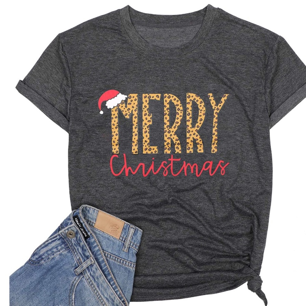 Merry Christmas leopard print shirt